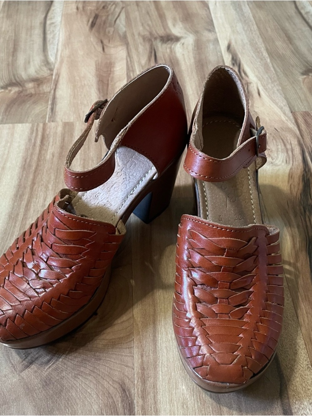 Solei Olivia Heels - Mexican Artisanal Woven Leather Huaraches Sz 6